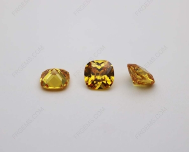 Cubic Zirconia Golden Yellow Cushion Shape faceted diamond Cut 9x9mm stones CZ05 IMG_1137