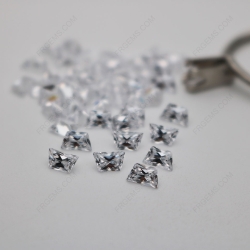 Cubic Zirconia White Color 5A Best Quality trapezoid faceted Princess Cut 5x3mm stones IMG_1263