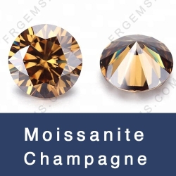 Loose Moissanite Champagne Color Round and Champagne Color Moissanite Gemstones wholesale from China