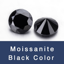Loose Moissanite Black Color Round Faceted Brilliant cut Gemstones wholesale from China
