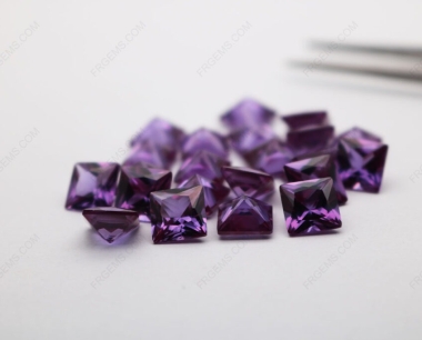 Loose Synthetic Created alexandrite color change 46# Square Shape Princess Cut 8x8mm stones