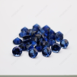 Loose Synthetic Lab Created Corundum Blue Sapphire 33# Round Shape Faceted Cut 6.50mm stones IMG_0301