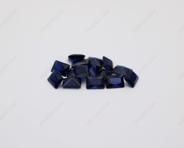 Loose Synthetic Corundum Blue Sapphire 34# Rectangle Shape Princess Cut 5x7mm stones IMG_2290