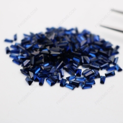 Loose Synthetic Lab Created Corundum Blue Sapphire 34# Tapered Baguette Cut 4x2x1.5mm stones IMG_2637