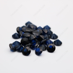 Loose Corundum Synthetic Blue Sapphire 35# dark Color shade Round Shape Faceted Cut 6.50mm stones IMG_0298