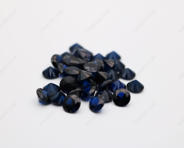 Loose Corundum Synthetic Blue Sapphire 35# dark Color shade Round Shape Faceted Cut 6.50mm stones IMG_0298