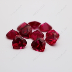 Loose Synthetic Corundum Ruby Red 5# Heart Shape Faceted Cut 8x8mm stones IMG_0417