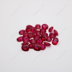 Loose Synthetic Corundum Ruby Red 5# Oval Shape Faceted Cut 7x5mm gemstones