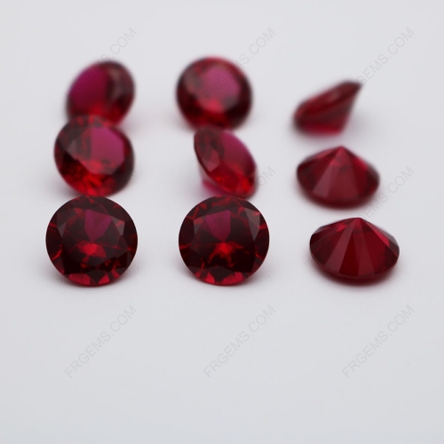 Corundum Synthetic Ruby Red 7# Round Shape Faceted Cut 8.00mm stones IMG_0272
