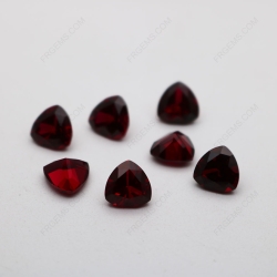 Loose Synthetic Lab Created Corundum Ruby Red dark 8# color Trillion Shape Faceted Cut 8x8mm gemstones IMG_2795