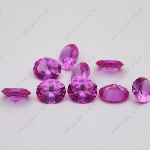 Synthetic Lab Created Corundum Pink sapphire 2# oval shape 7x5mm faceted loose gemstones