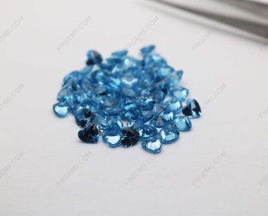 Loose Aquamarine blue Spinel 108# Heart Shape faceted 5x5mm gemstones suppliers