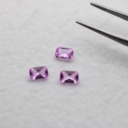Loose Synthetic Lab Pink Sapphire Corundum 2# Octagon Shape Radiant Cut 7x5mm gemstones IMG_5057