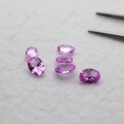 Loose Synthetic Lab Pink Sapphire Corundum 2# Oval Shape faceted Cut 8x6mm gemstones IMG_5055