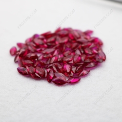 Loose Synthetic Lab Corundum Ruby Red dark 8# Marquise Shape Faceted Cut 3x6mm stones IMG_5077