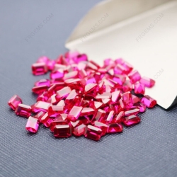 Loose Synthetic Corundum Ruby Red 5# Octagon shape Emerald cut 4x6mm gemstones