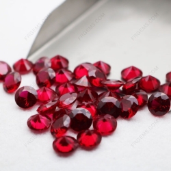 Loose Synthetic Corundum Ruby Dark Red 8# Round Faceted Cut 8.00mm 2ct weight stones wholesale
