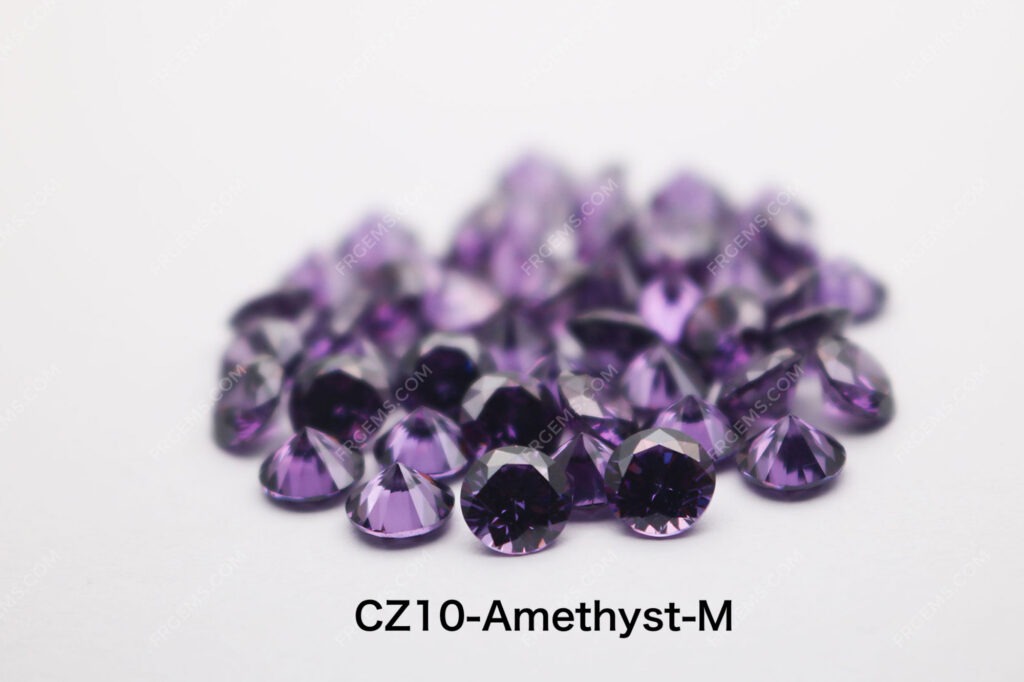 Cubic Zirconia Amethyst Color Round Faceted 6mm stone #CZ10