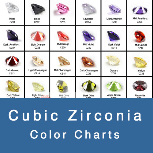 CUBIC ZIRCONIA COLOR CHARTS