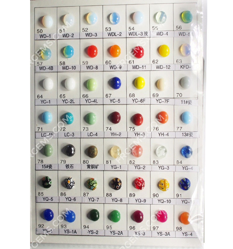HARDEN GLASS GEMSTONES COLOR CHART Loose Gemstones Suppliers FU