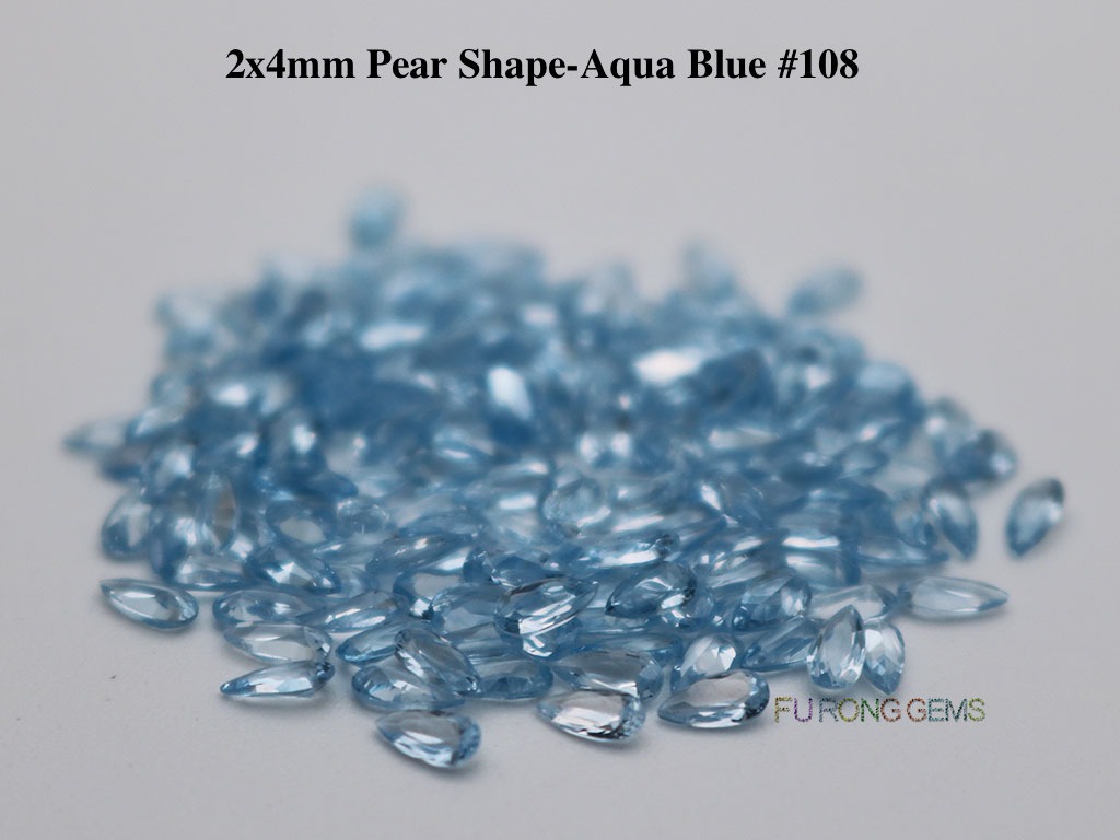 Created-synthetic-Aqua-blue-Spinel-108-Pear-shape-2x4mm-gemstones