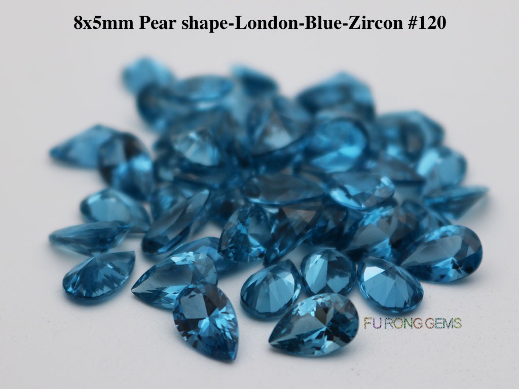 Lab-Created-Blue-Zircon-London-blue-120-Pear-shape-8x5mm-gemstones-for-sale