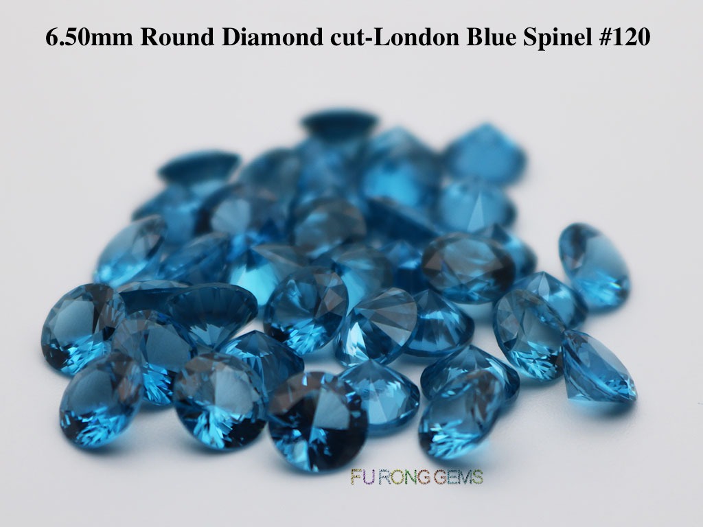 Lab-created-Blue-Zircon-London-Blue-Spinel-120-Round-6.5mm-Gemstones-wholesale