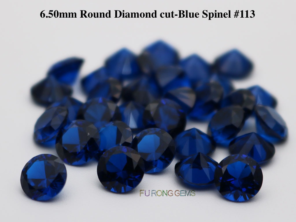 Lab-created-Blue-spinel-113-Round-6.5mm-Gemstones-wholesale