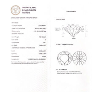 Lab Grown Diamond IGI Certificate