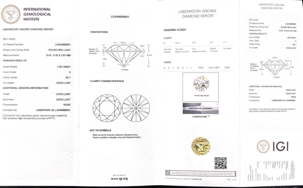 Lab Grown Diamond IGI Certificate China