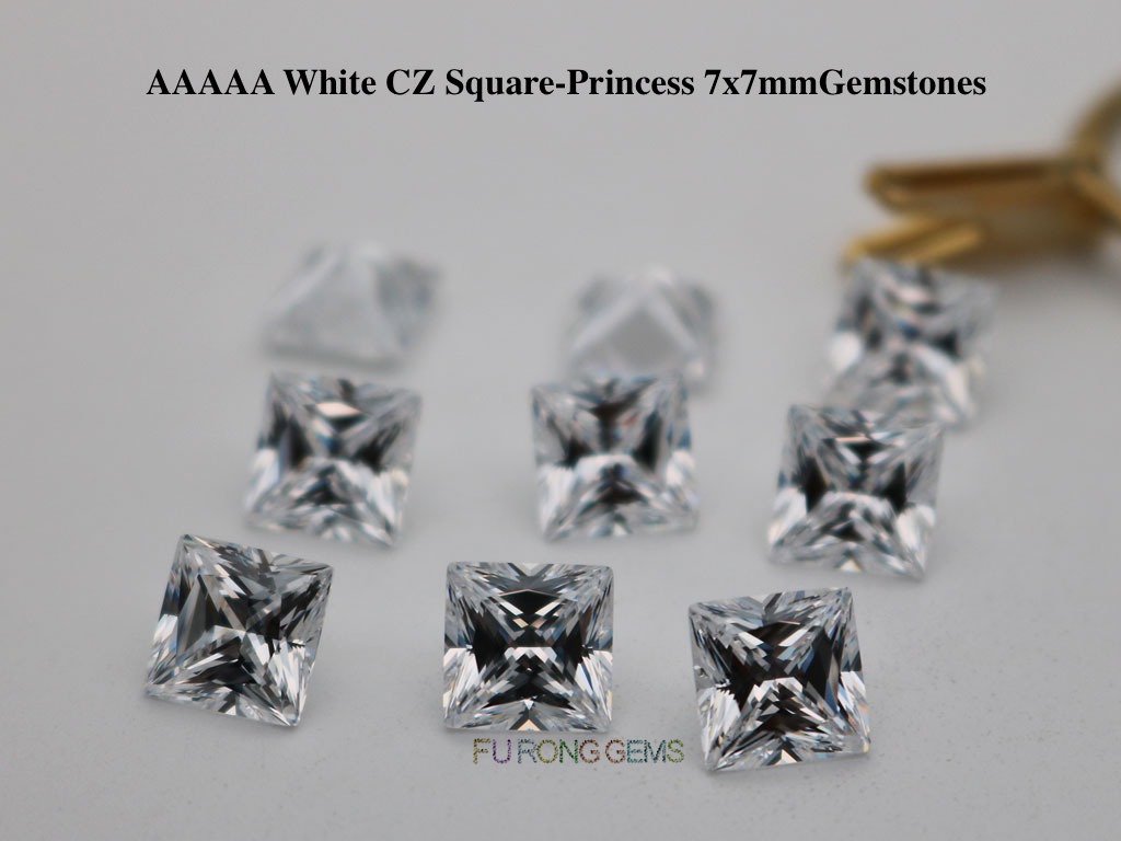 AAAAA-Highest-quality-White-CZ-Square-Princess-7x7mm-Gemstones-for-sale