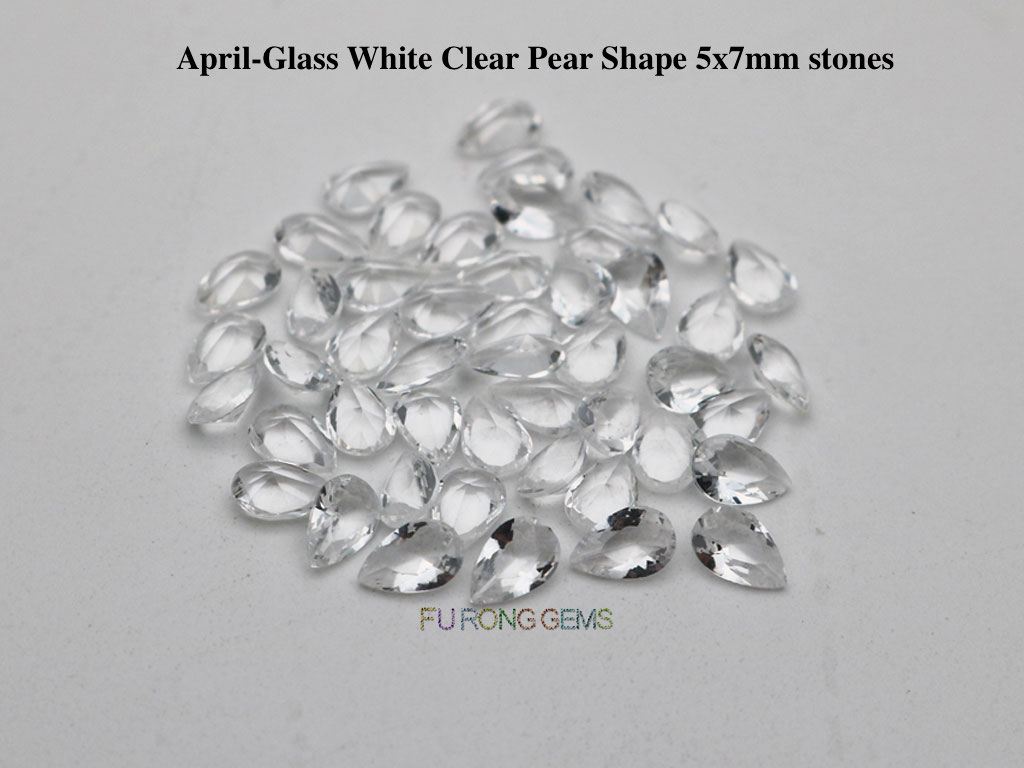 Glass-white-Color-pear-5x7mm-stones