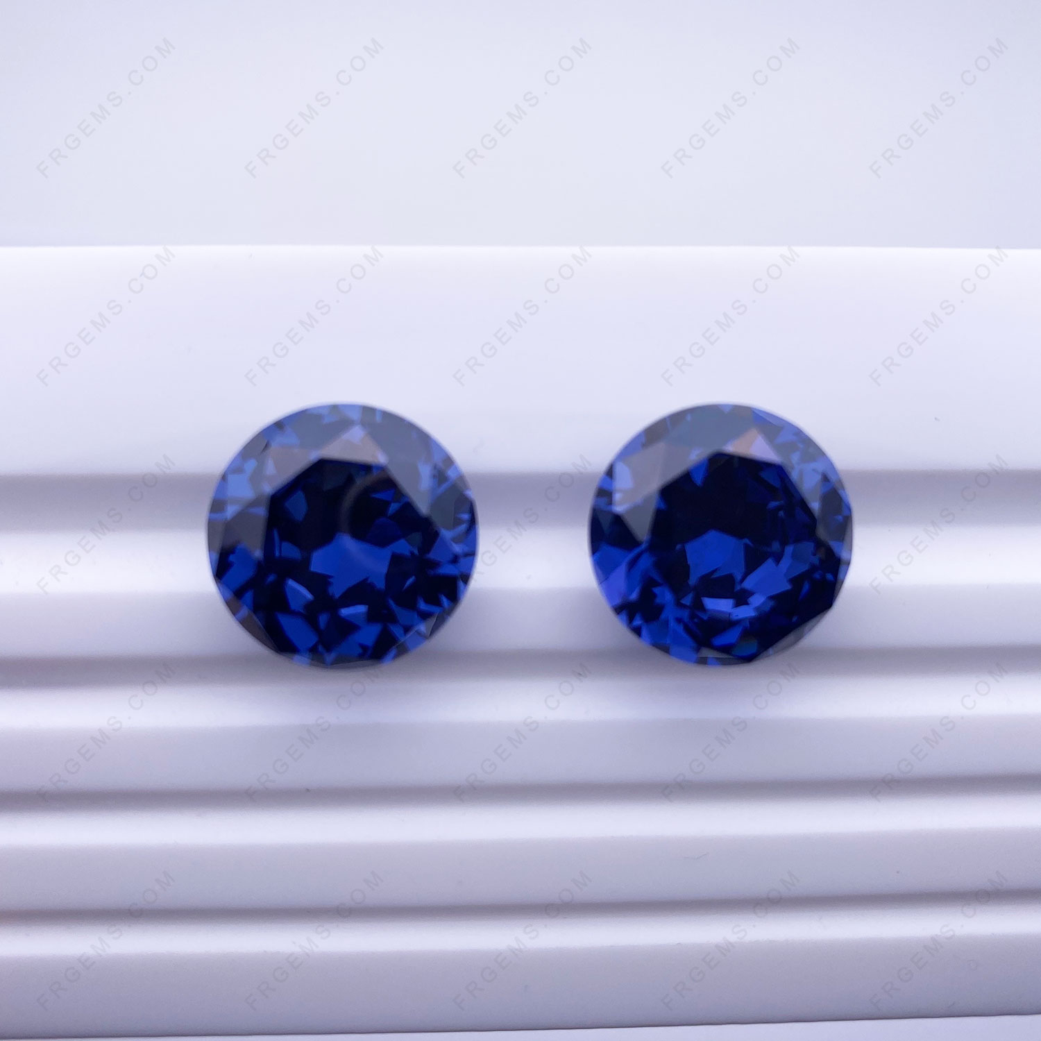 Cubic Zirconia Tanzanite Medium color Round Shape Diamond faceted Cut 16mm stones CZ32