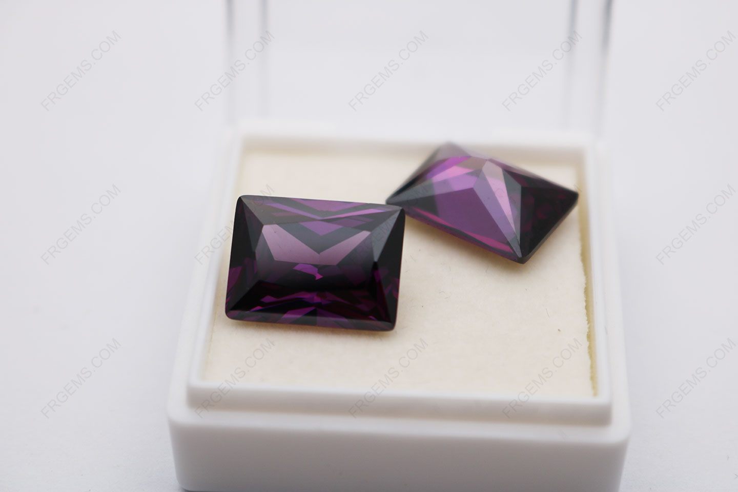 Cubic Zirconia Amethyst Color Rectangle Princess cut 18x13mm stones CZ10 IMG_2964