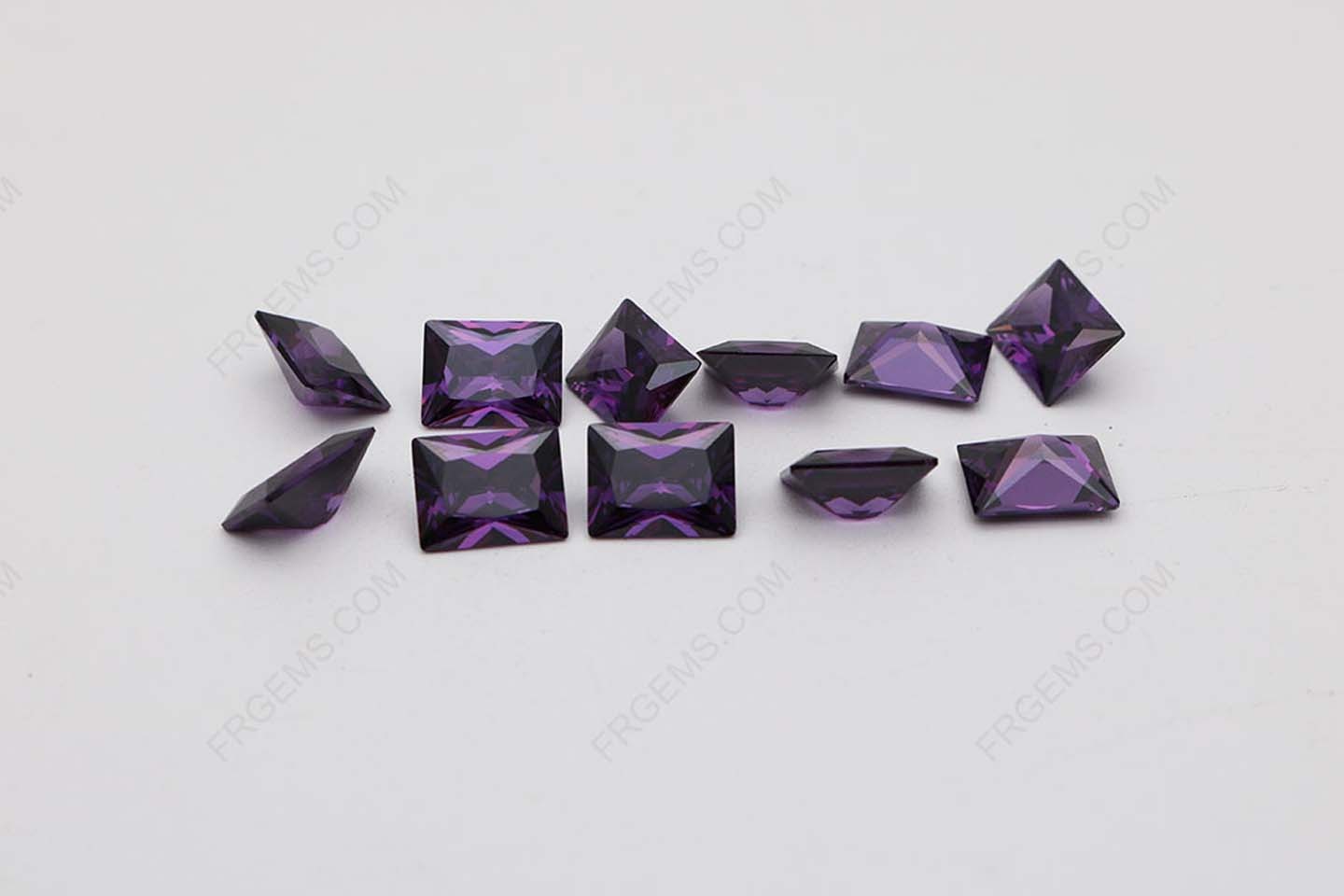 Cubic Zirconia Amethyst Color Rectangle Princess cut 8x6mm stones CZ10 IMG_0954