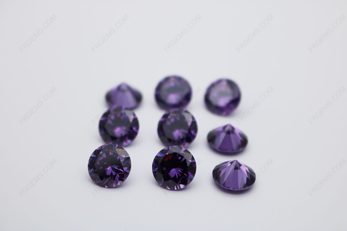 Cubic Zirconia Amethyst Color Round Shape faceted cut 10mm stones CZ10 IMG_0235
