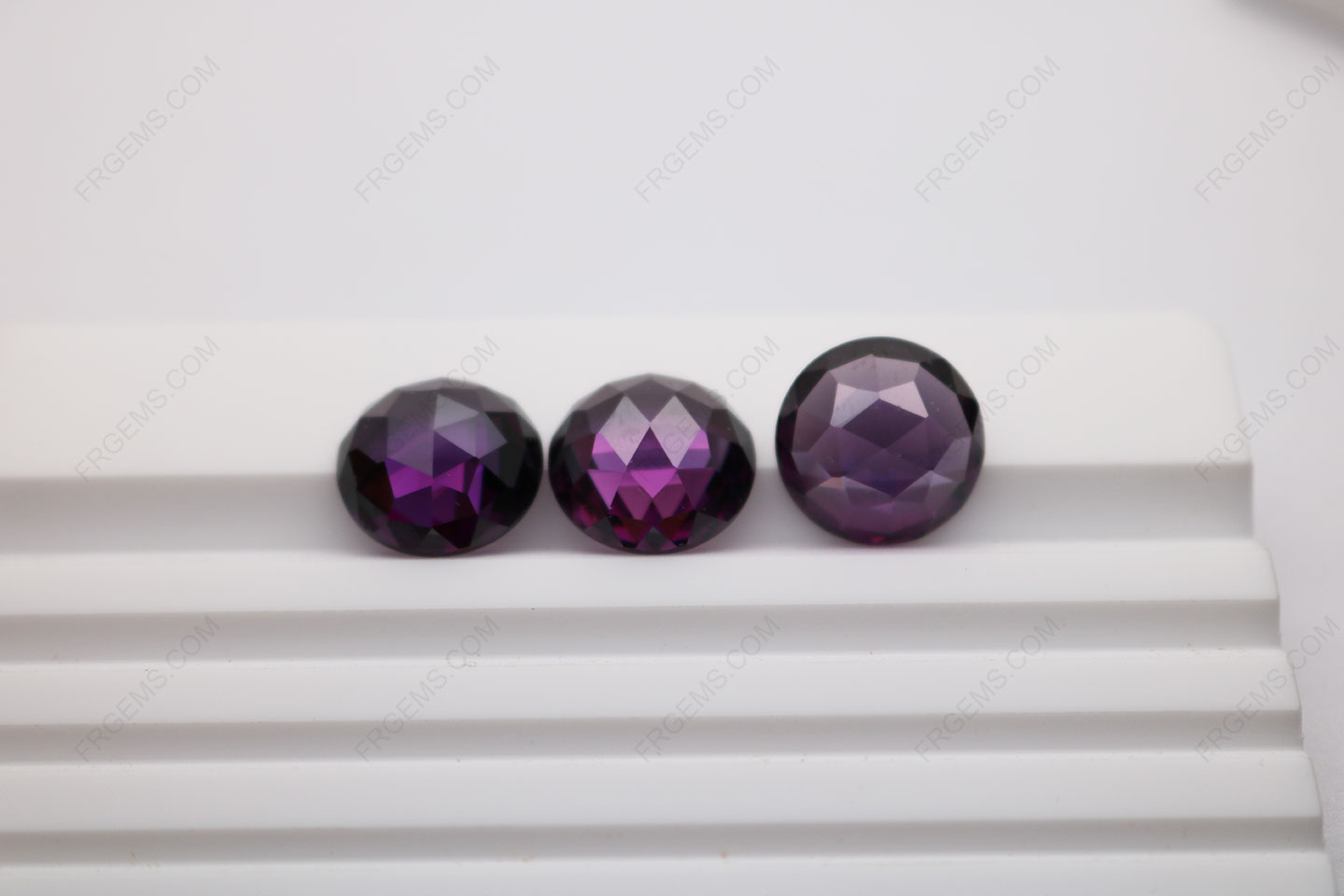 Cubic Zirconia Amethyst Round Shape Rose Cut Flat Bottom 3A 14mm stones CZ10 IMG_3832