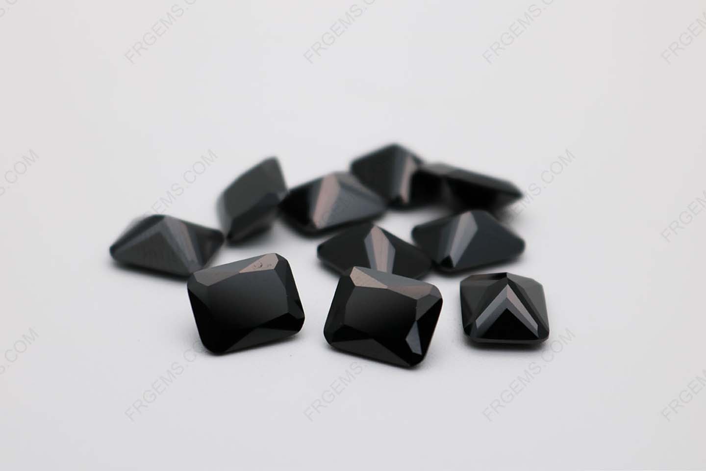 Cubic Zirconia Black Color Octagon Shape faceted 10x8mm stones CZ02 IMG_0407