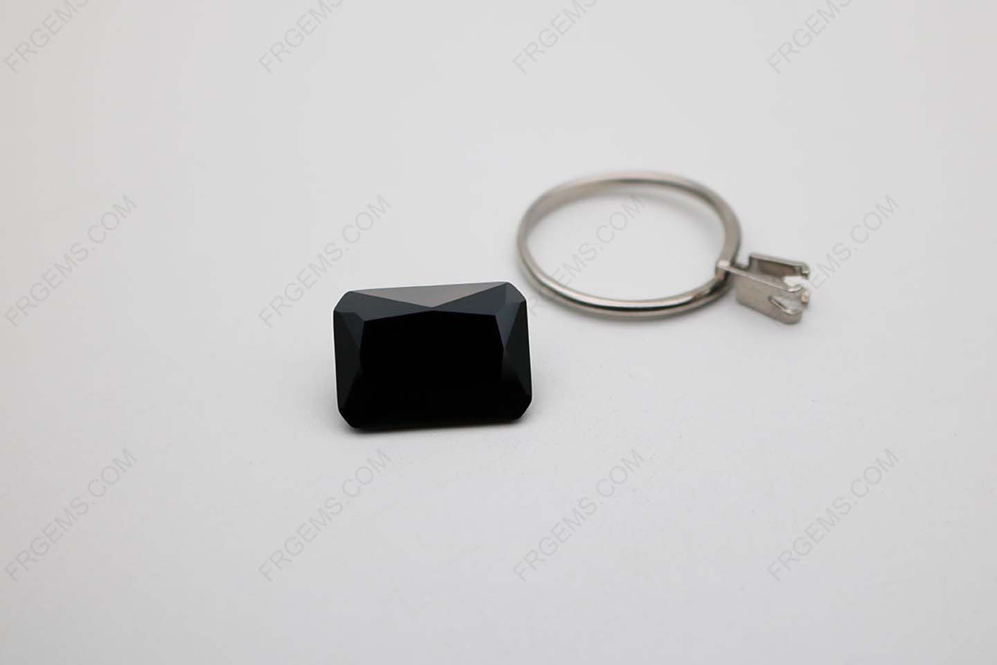 Cubic Zirconia Black Color Octagon Shape faceted 14x10mm stones CZ02 IMG_1955