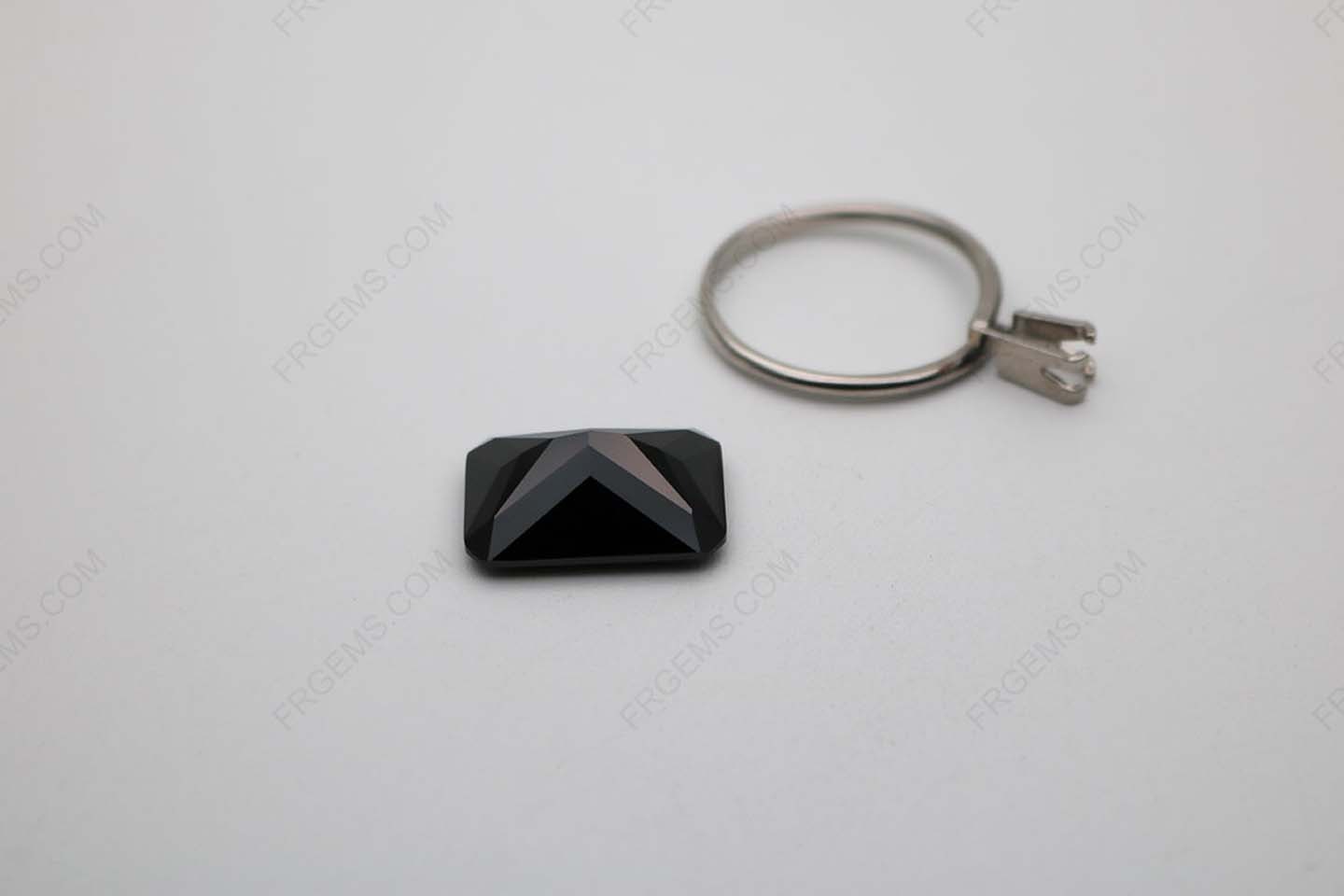 Cubic Zirconia Black Color Octagon Shape faceted 14x10mm stones CZ02 IMG_1955