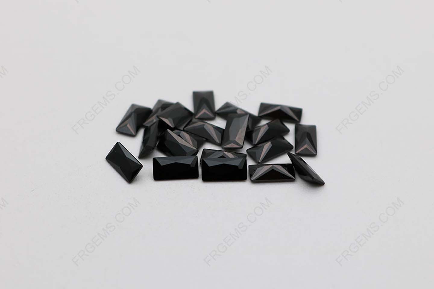Cubic Zirconia Black Color Rectangle Shape faceted 4x2mm stones CZ02 IMG_1781