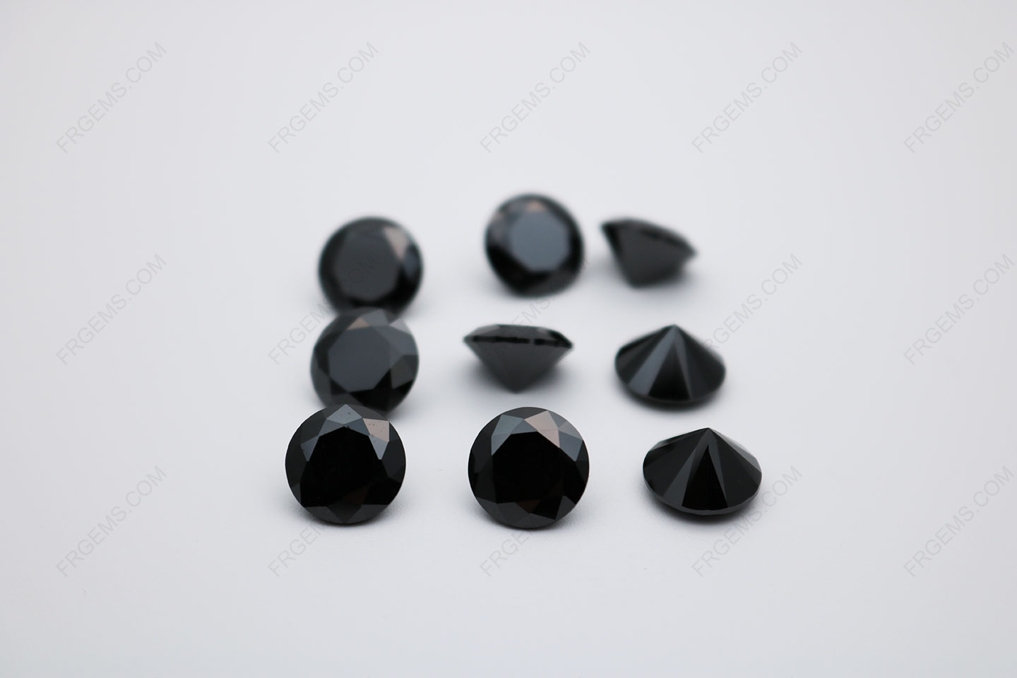 Cubic Zirconia Black Color Round Shape faceted 10mm stones CZ02 IMG_0245