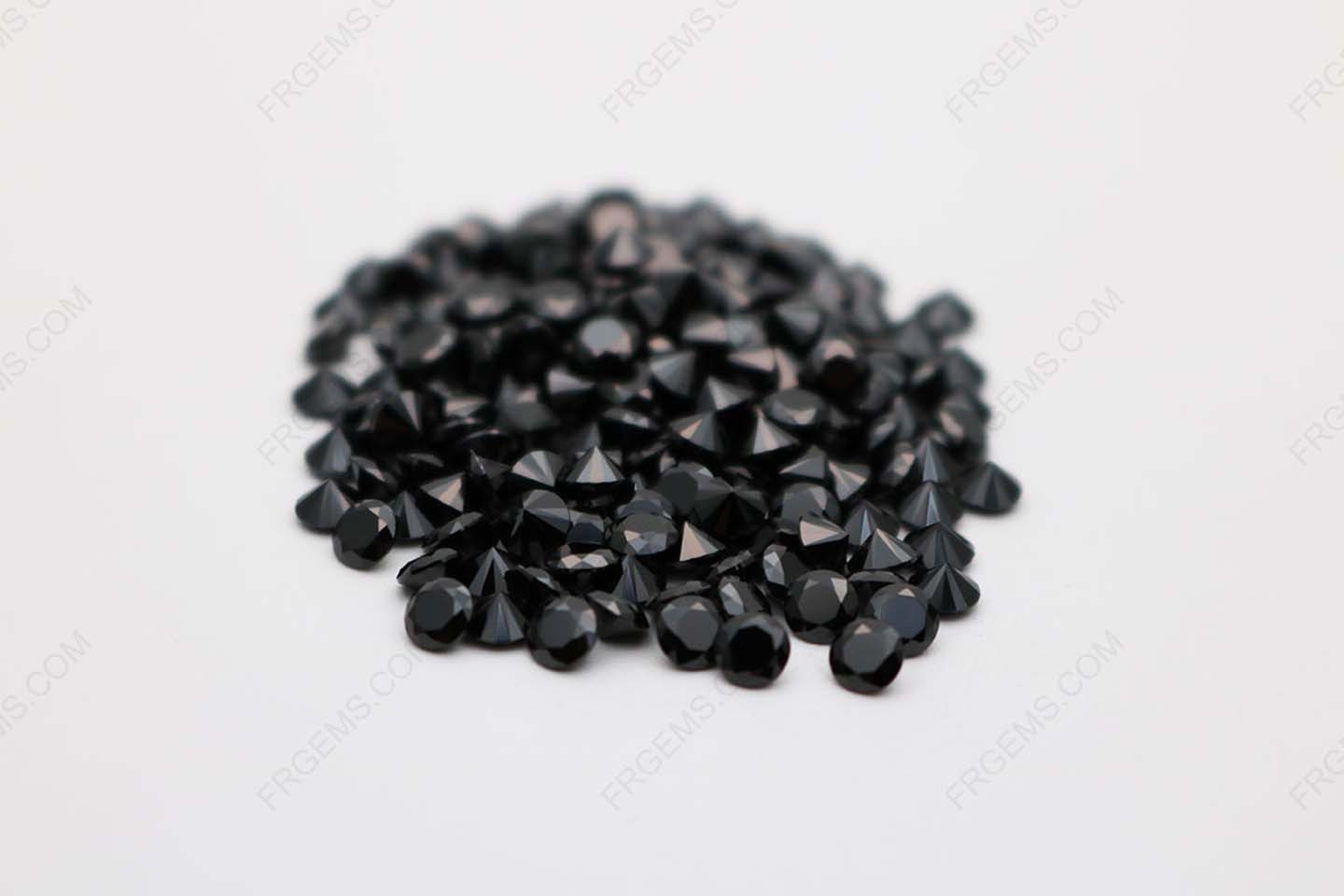 Cubic Zirconia Black Color Round Shape faceted 6mm stones CZ02 IMG_0355