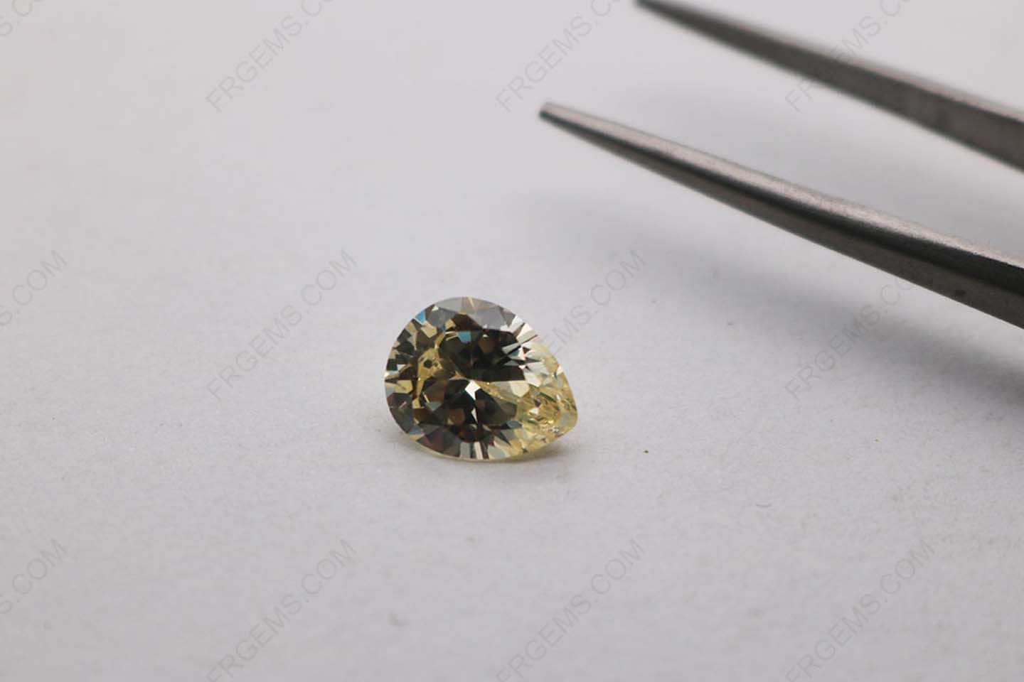 Cubic Zirconia Canary Yellow 3A Pear Shape diamond faceted cut 9x7mm stones CZ06 IMG_3916