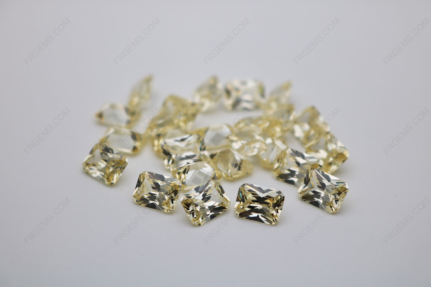 Cubic Zirconia Canary Yellow Radiant Cut 8x6mm stones CZ06 IMG_0645