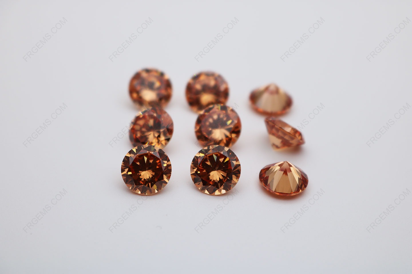 Cubic Zirconia Champagne Round diamond faceted Cut 10mm stones CZ13 China manufacturers IMG_0244