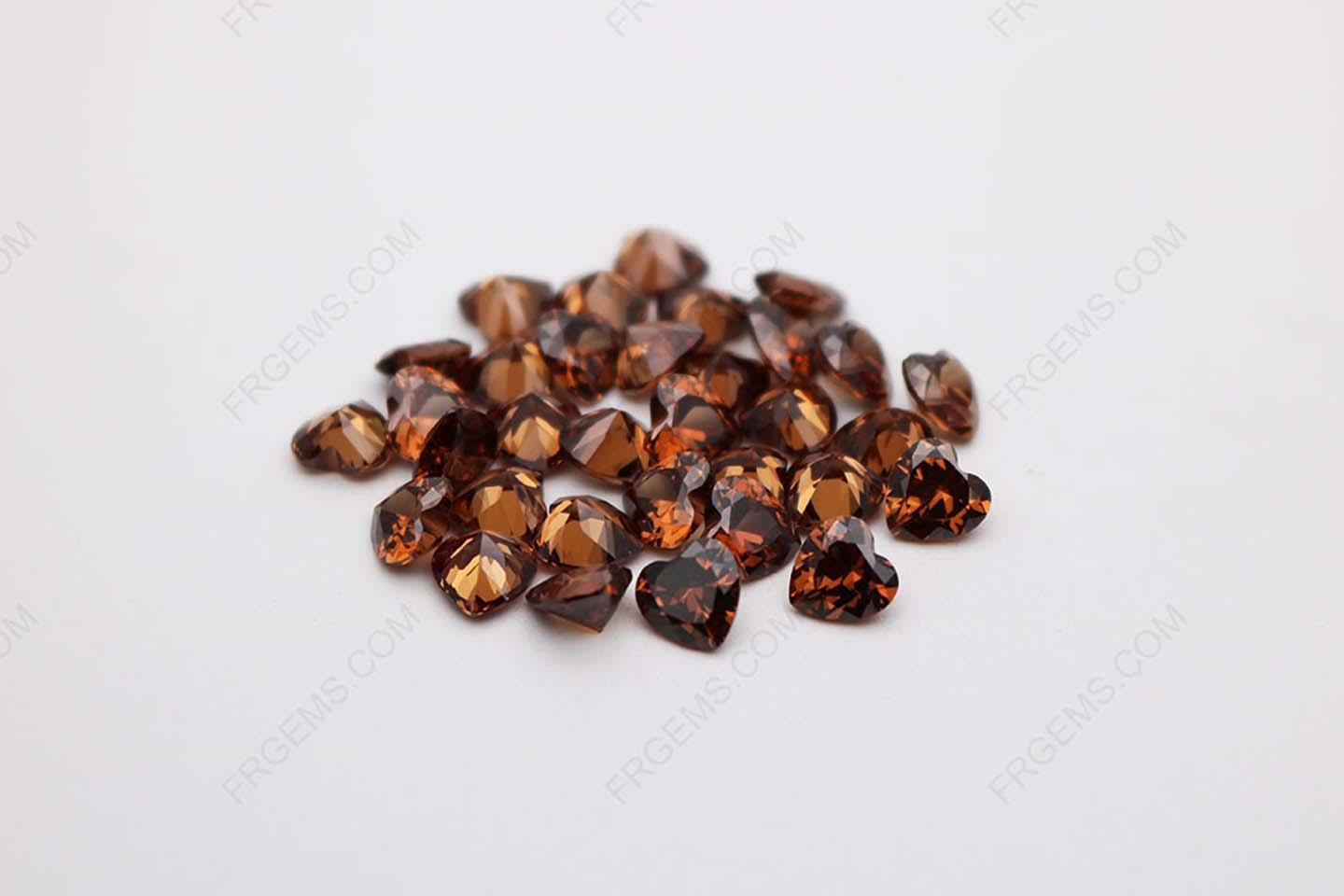 Cubic Zirconia Coffee Brown Heart Shape faceted 6x6mm stones CZ47 IMG_1210