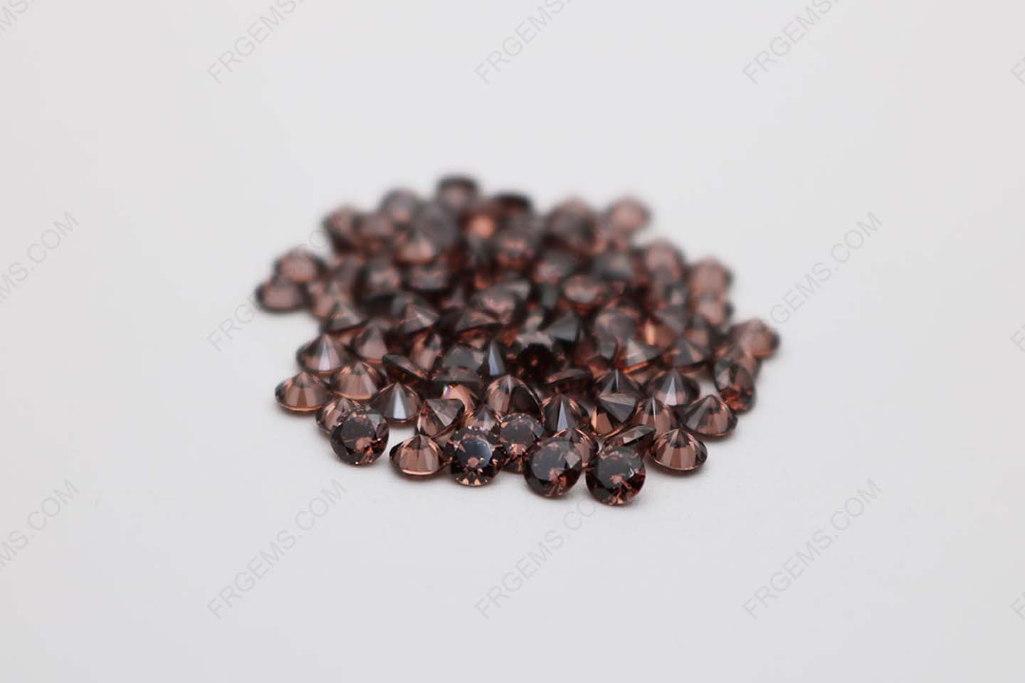 Cubic Zirconia Coffee Brown Round Diamond faceted cut 6.5mm stones CZ47 IMG_0356