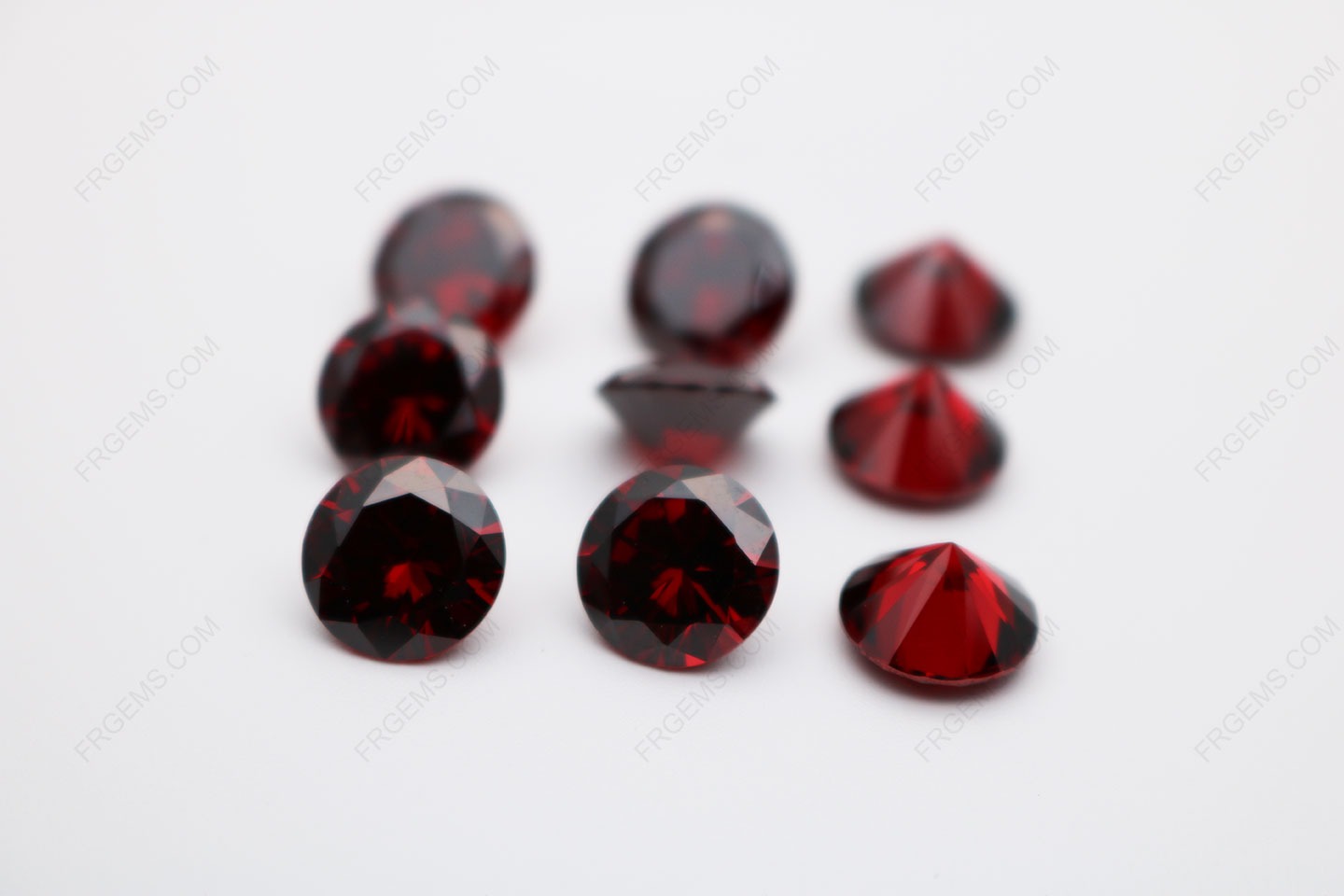 Cubic Zirconia Garnet Red Dark Shade Round Diamond faceted Cut 10mm stones CZ23 IMG_0224