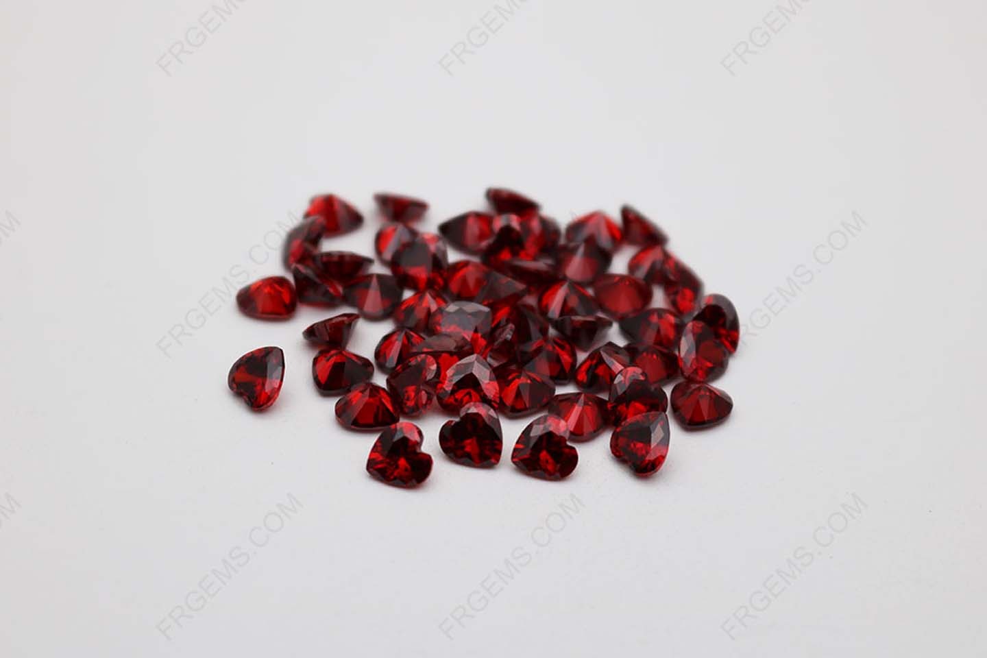 Cubic Zirconia Garnet Red Heart Shape Faceted Cut 6x6mm stones CZ22 IMG_1325